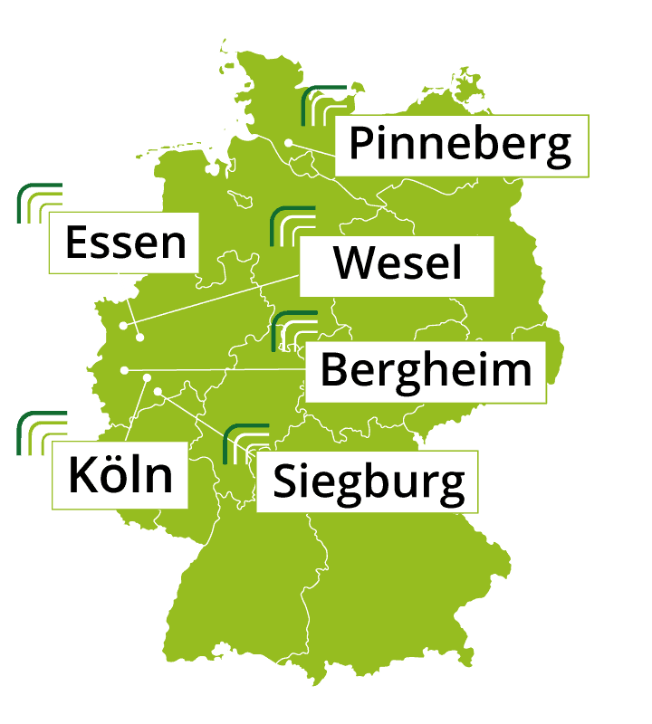IT Service Standorte Köln, Essen, Wesel, Siegburg, Bergheim und Pinneberg